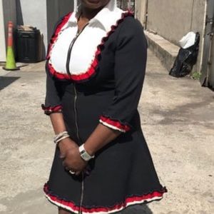 Black Zip Up Schoolgirl Dress